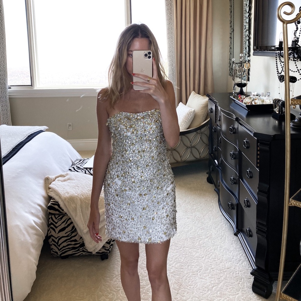 SHERRI HILL Sparkle Fade Mini Dress